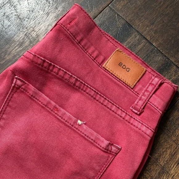Burgandy High Waisted Skinny Jeans - Picture 3 of 10